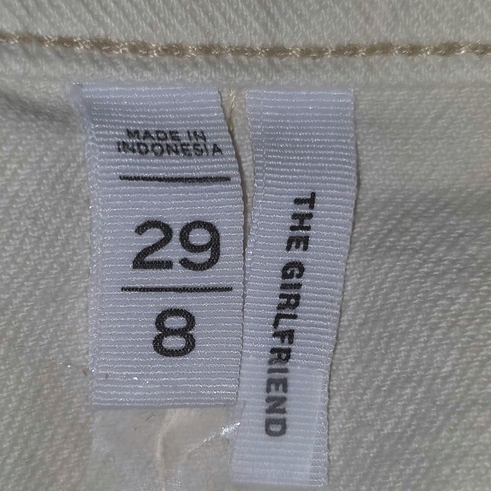 LOFT The Girlfriend Curvy Utility Jeans Womens Size 29/8 Cream Barrel Like EUC - Picture 7 of 8